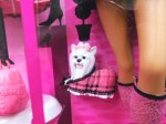 barbie pink label dress form dog